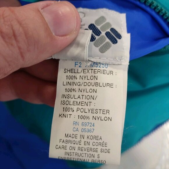 Columbia Jacket Men's Size XL Blue Teal Reversible Nylon Bomber Radial 80s VNTG - Picture 10 of 11